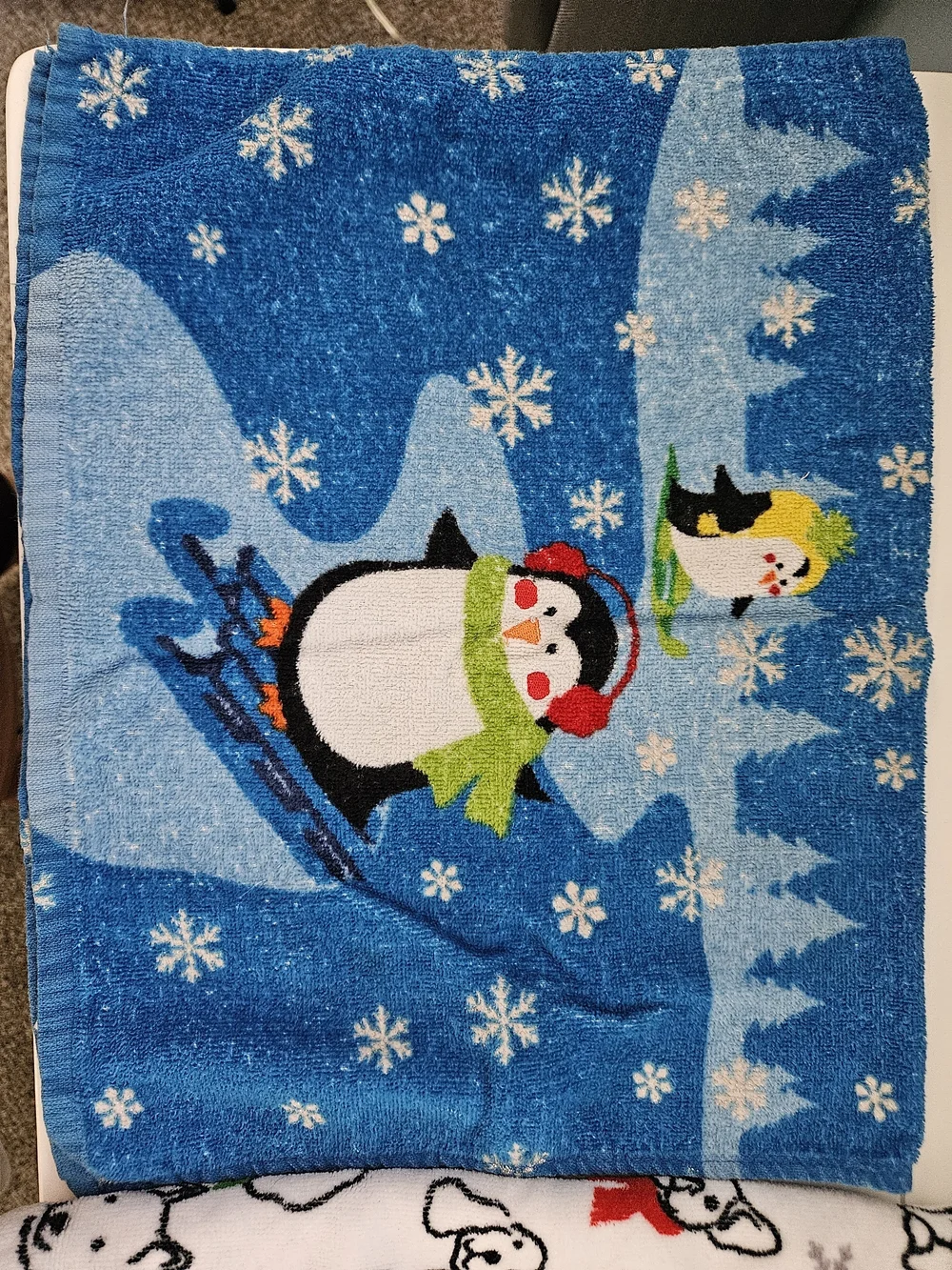 Festive Holiday Kitchen Towels - Penguin, Polar Bear & Snowman Designs